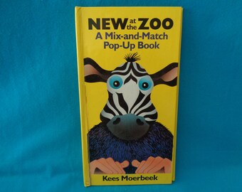 vintage 1989 New at the Zoo A Mix-and-Match Pop-Up Book by Kees Moerbeek