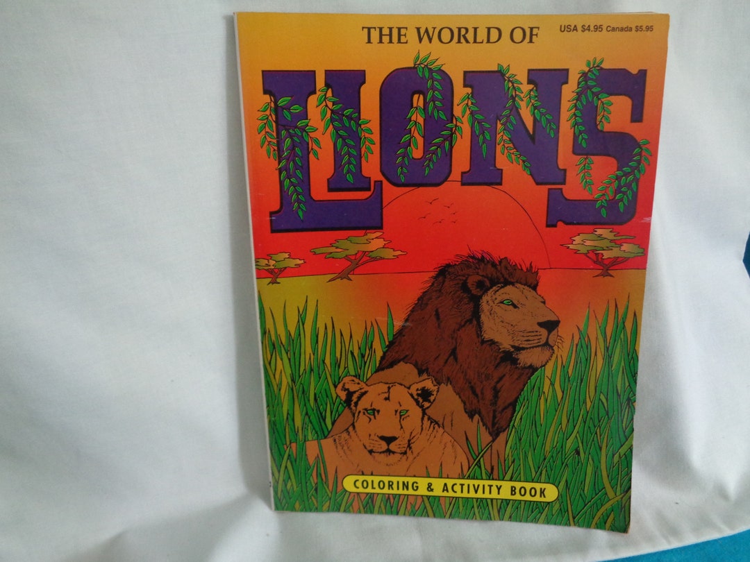 1995 the World of Lions Coloring & Activity Book Unused - Etsy