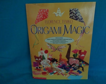 1993 Origami Magic book and origami paper by Florence Temko - origami paper pack unused still shrink wrapped