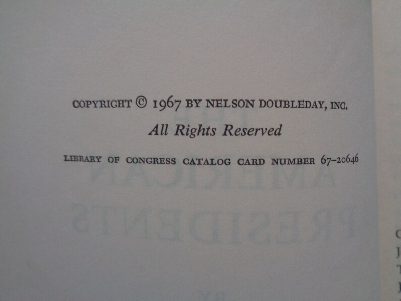Vintage 1967 the American Presidents Book by David C. Whitney - Etsy