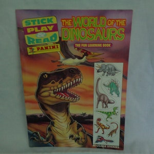 vintage The World of the Dinosaurs The Fun Learning Book with stickers - unused