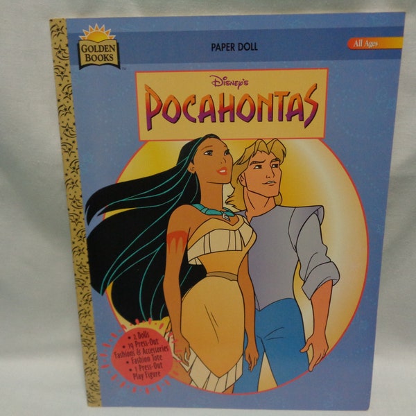 vintage 1990s Disney's Pocahontas Paper Doll in excellent unused condition.