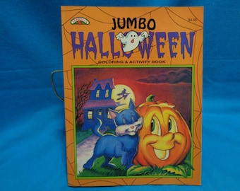 1995 Jumbo Halloween Coloring & Activity Book - unused