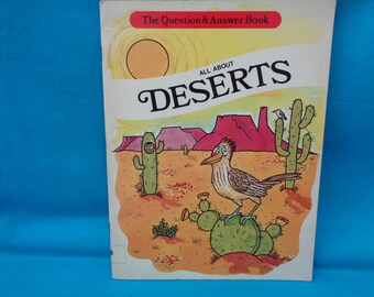 vintage 1984 The Question & Answer Book All About Deserts ex-Library book by John Sanders