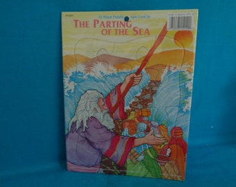 1999 The Parting of the Sea 12 piece frame tray puzzle ages 3 and up - unused - still shrink wrapped