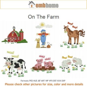 On The Farm Animal Quilt Stickdatei Maschinenstickerei Sofort Download 4x4 Rahmen 10 Designs SHE655