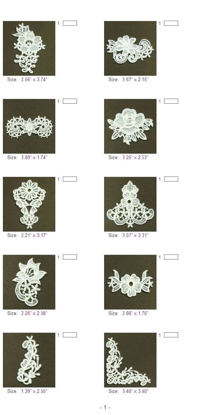 FSL Flowers Ornament Free Standing Lace Machine Embroidery - Etsy