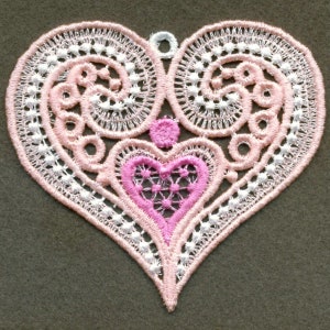 FSL Fancy Hearts Free Standing Lace Machine Embroidery Designs Instant ...