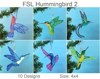 FSL Hummingbird Free Standing Lace Machine Embroidery Designs Instant Download 4x4 hoop 10 designs APE2778