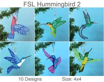 FSL Hummingbird Free Standing Lace Machine Embroidery Designs Instant Download 4x4 hoop 10 designs APE2778