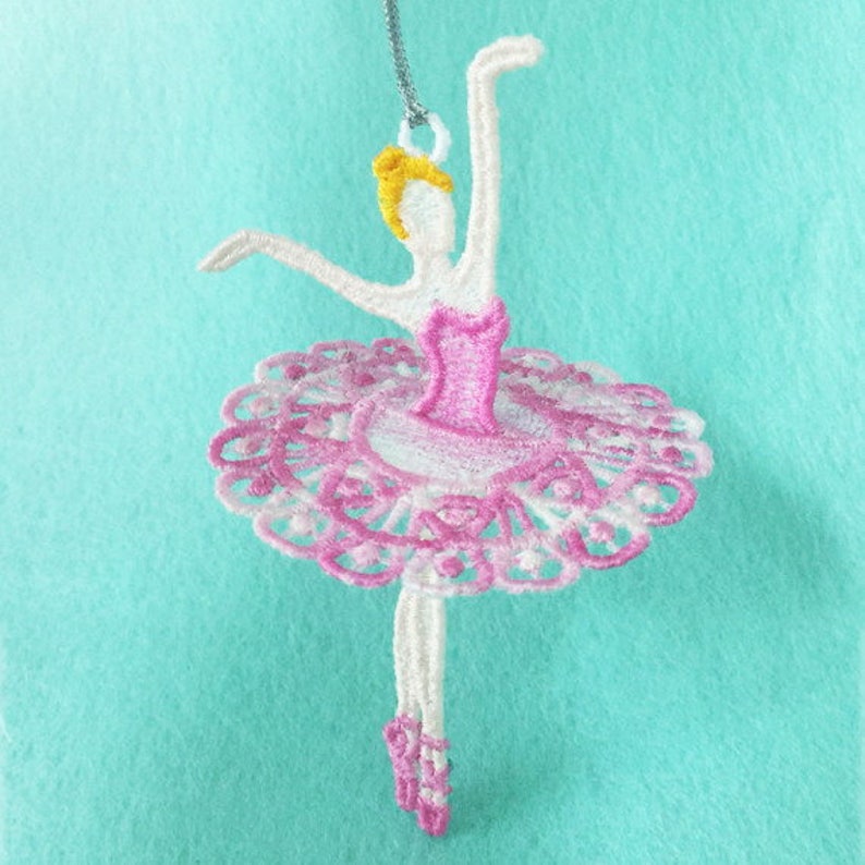 3D FSL Ballerina Free Standing Lace Machine Embroidery Designs Etsy