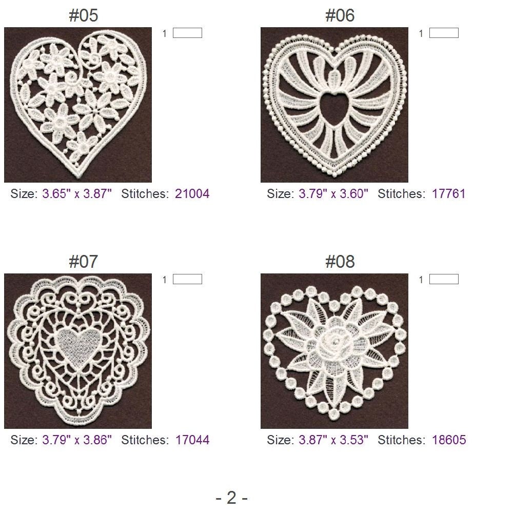 FSL Sweet Hearts Free Standing Lace Valentine Love Ornament Machine ...
