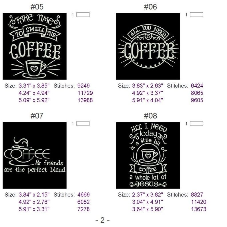 Taste of Coffee Machine Embroidery Designs Pack Instant Etsy