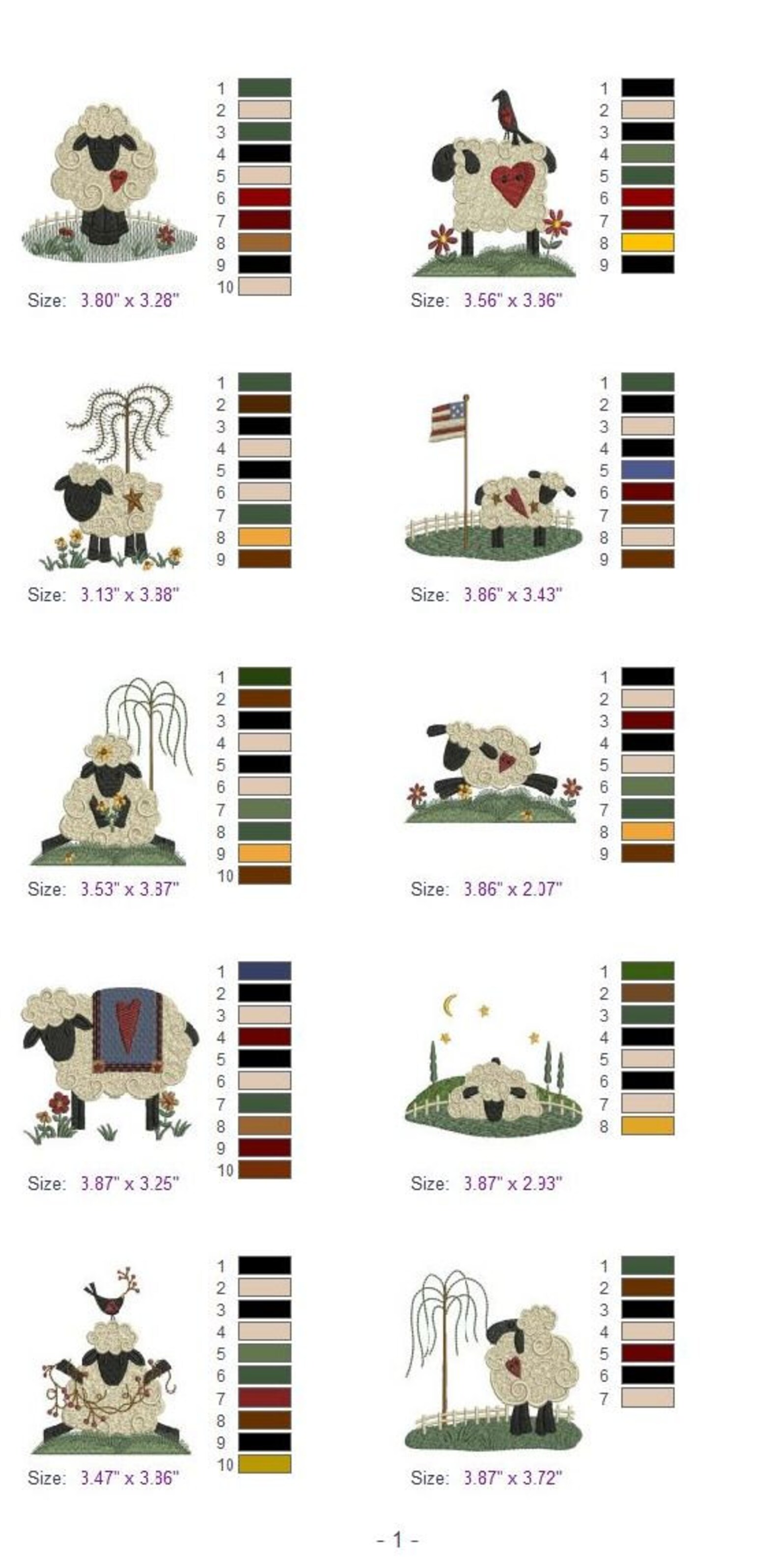 Country Sheep Machine Embroidery Designs Instant Download 4x4 Etsy