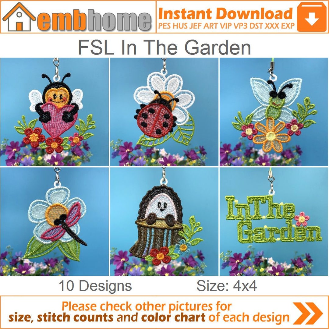 FSL in the Garden Free Standing Lace Machine Embroidery Designs Instant ...