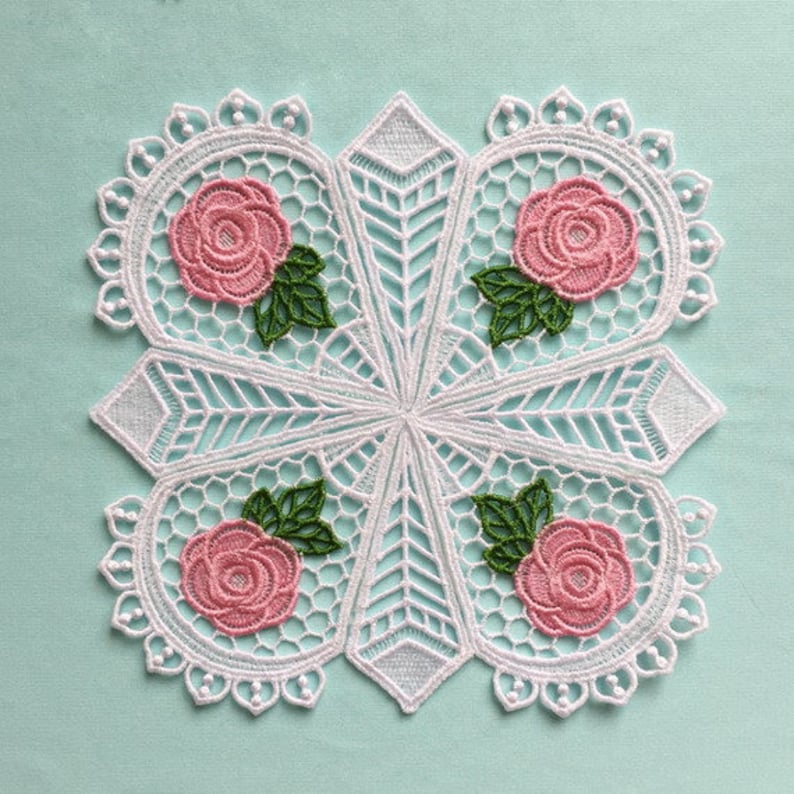 Fsl tea doily mmfcl standing lace machine embroidery designs  etsy Fsl tea doily mmfcl standing lace machine embroidery designs  etsy