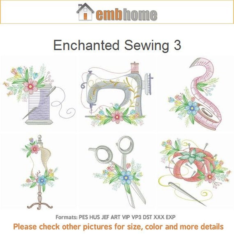 Enchanted Sewing Machine Embroidery Designs Pack Instant Etsy