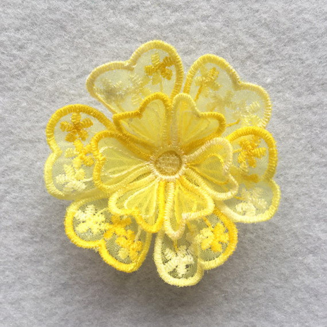 3D Organza Flower Machine Embroidery Designs Instant Download Etsy