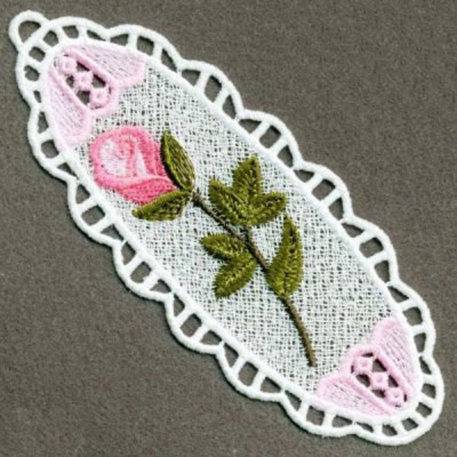 FSL Floral Bookmark Machine Embroidery Design Ornament Free Etsy UK