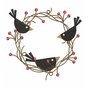 Folk Crows Vine Machine Embroidery Designs Pack Instant Download 4x4 ...