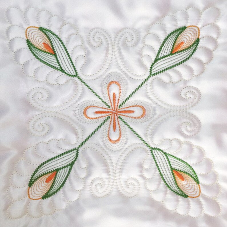 Trapunto Baltimore Quilt Block Machine Embroidery Designs Pack Etsy