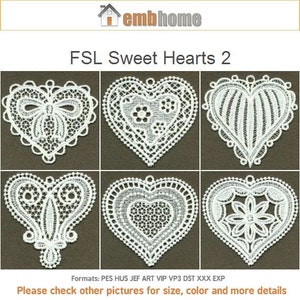 FSL Sweet Hearts Free Standing Lace Machine Embroidery Designs Instant ...