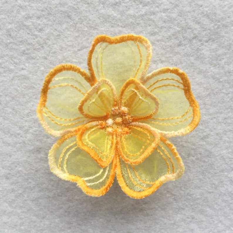 3D Organza Flower Machine Embroidery Designs Instant