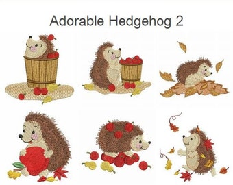 Adorable Hedgehog Cute Animals Pack Machine Embroidery Designs Instant Download 4x4 hoop 9 designs AP1803