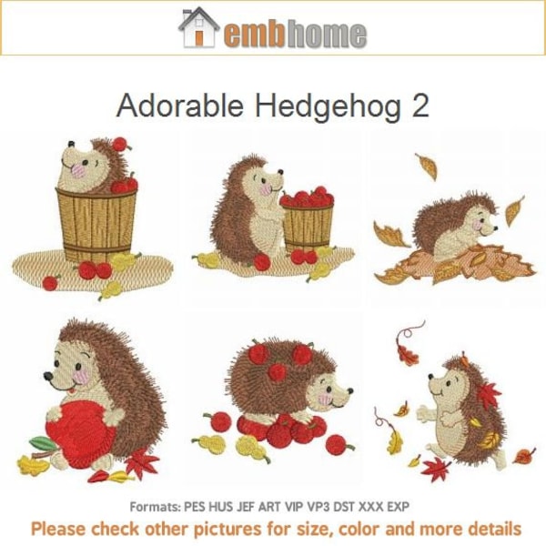 Hedgehog Embroidery Etsy