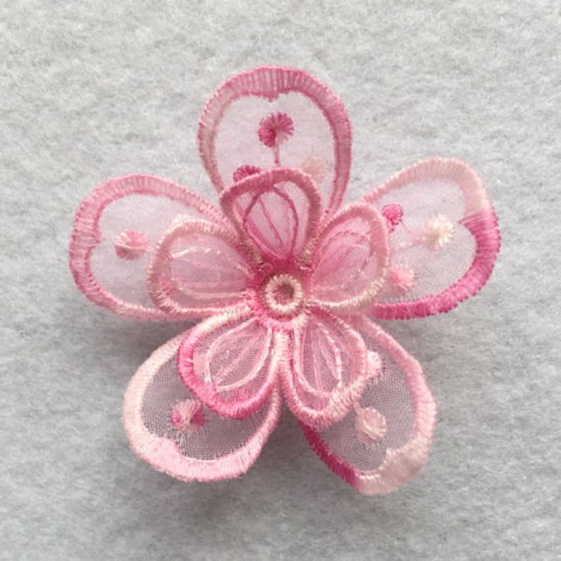 Embroidery Flowers Organza