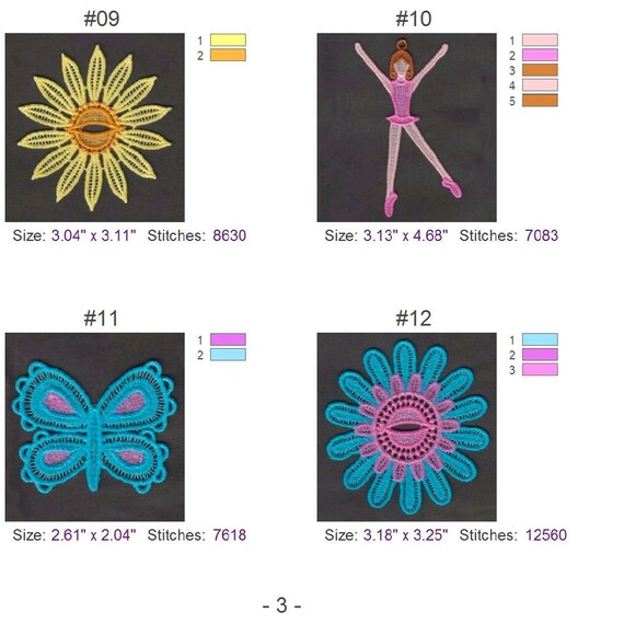 3D FSL Fairy Free Standing Lace Machine Embroidery Designs