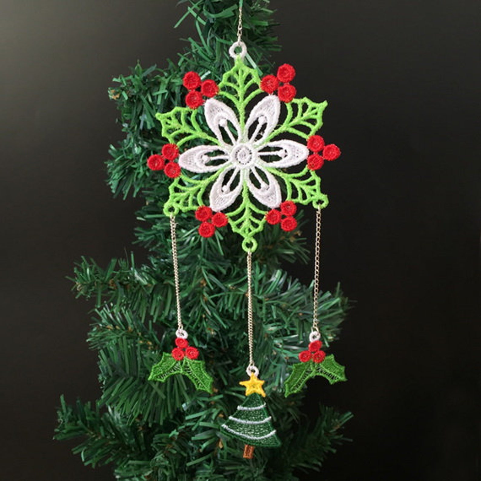 FSL Christmas Ornaments Free Standing Lace Machine Embroidery Etsy