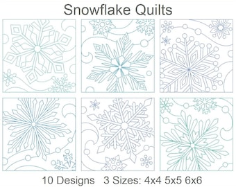 Redwork Snowflake Quilts Machine Embroidery Designs Instant Download 4x4 5x5 6x6 aro 10 diseños SHE2654