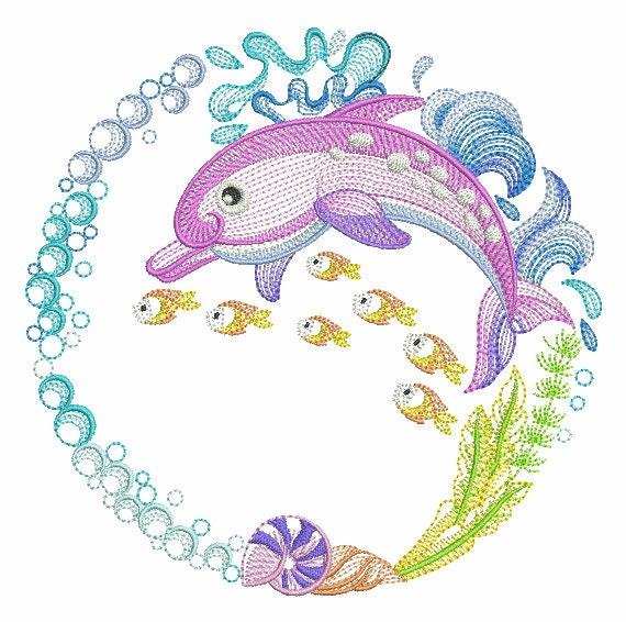 Under the Sea Machine Embroidery Designs Instant Download 5x5 6x6