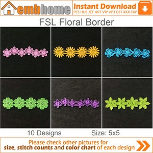 FSL Flower Borders Free Standing Lace Christmas Ornament Machine Embroidery Designs Instant Download 5x5 hoop 10 designs APE2695