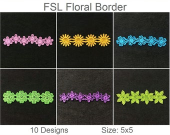 FSL Flower Borders Free Standing Lace Christmas Ornament Machine Embroidery Designs Instant Download 5x5 hoop 10 designs APE2695
