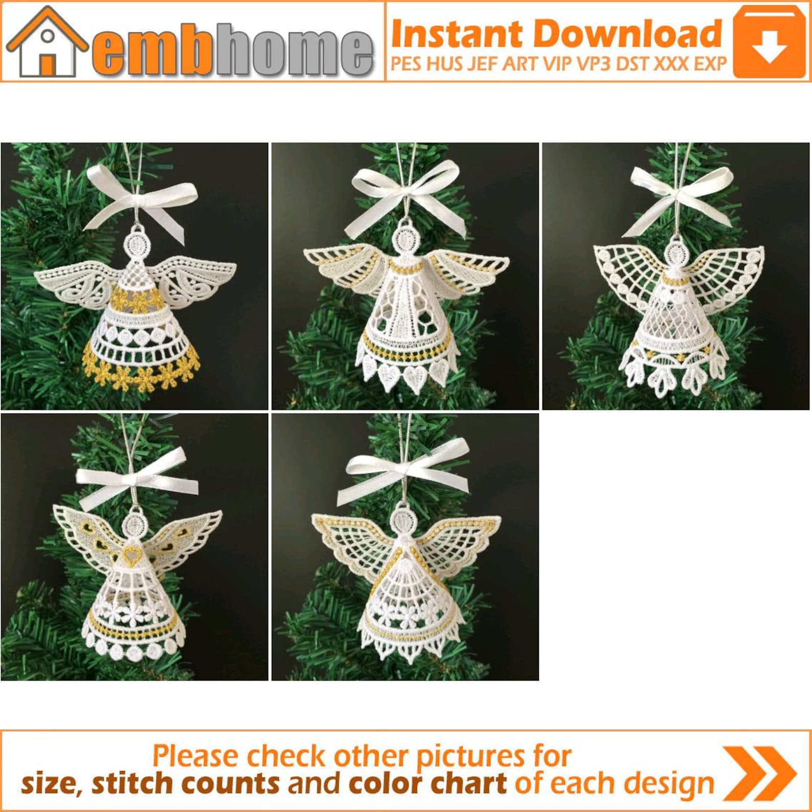 3D FSL Angels Free Standing Lace Machine Embroidery Designs Instant ...