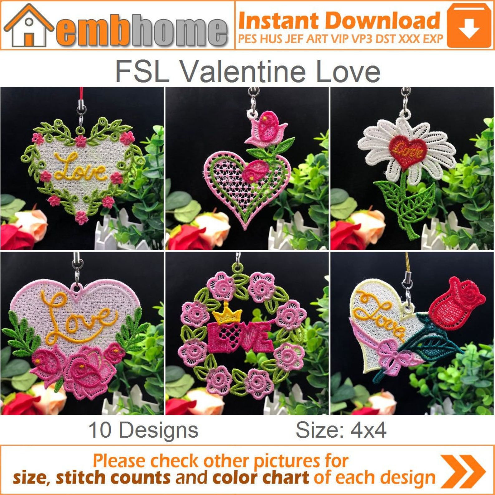 FSL Valentine Love Free Standing Lace Machine Embroidery Designs ...