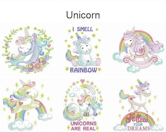 Unicorn Machine Embroidery Designs Pack Instant Download 5x5 6x6 8x8 hoop 10 designs APE2688