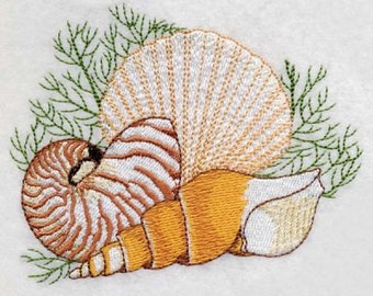 Seashell Summer Holiday Machine Embroidery Design Instant Download 4x4 5x5 hoop