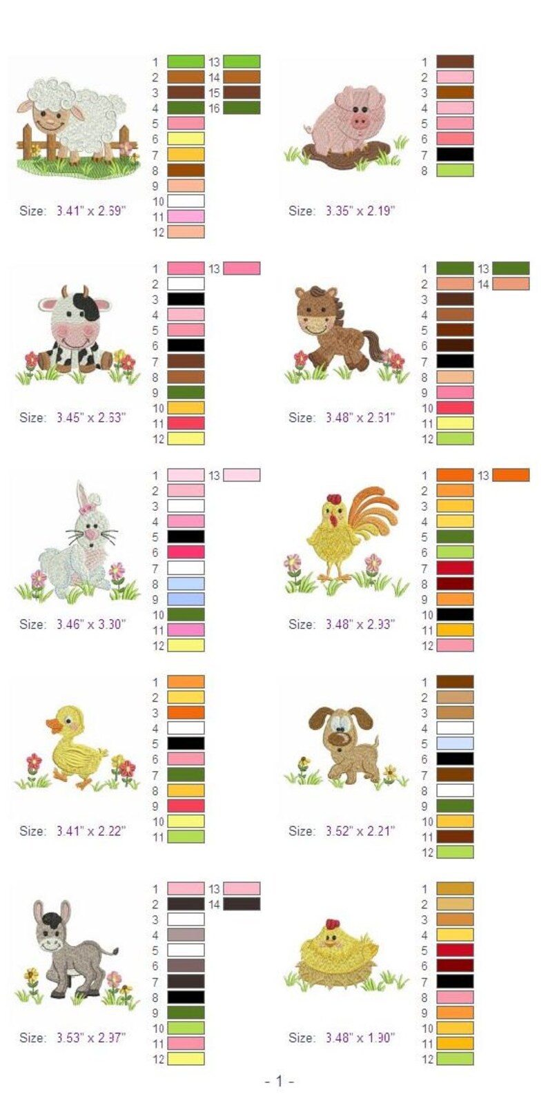 Farm Animals Baby Quilt Machine Embroidery Designs Pack Etsy