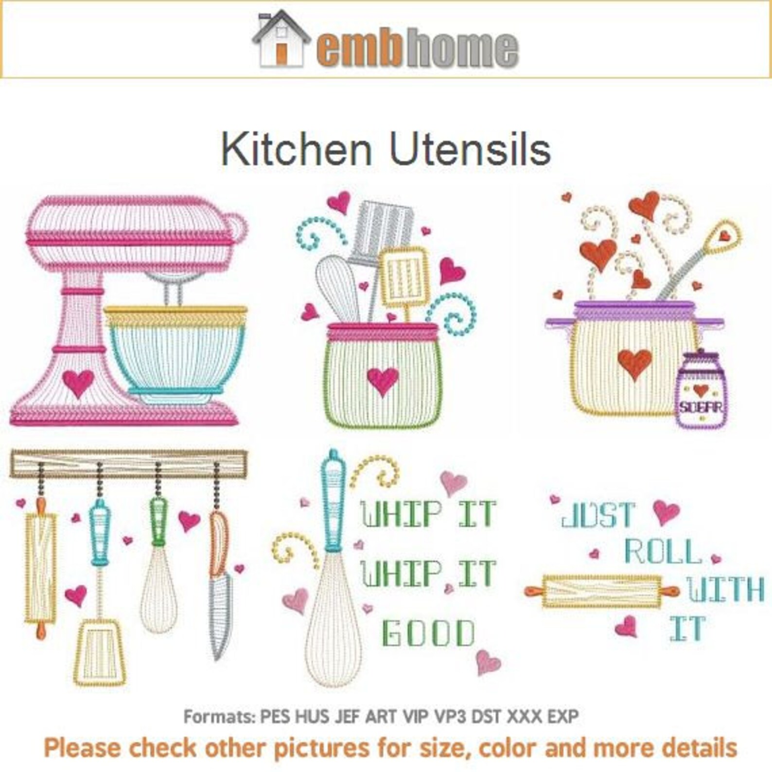 Kitchen Utensils Cooking Tools Machine Embroidery Designs | Etsy