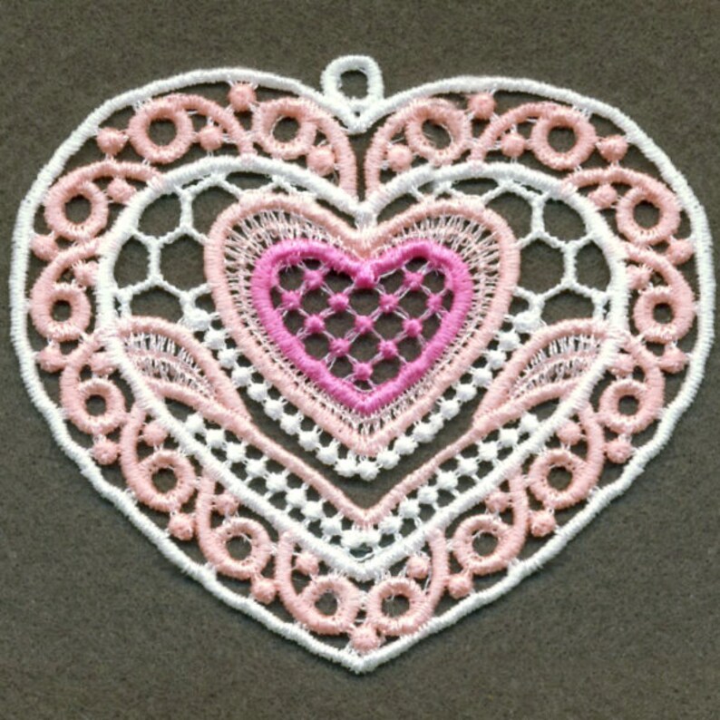 FSL Fancy Hearts Free Standing Lace Machine Embroidery Designs Instant ...