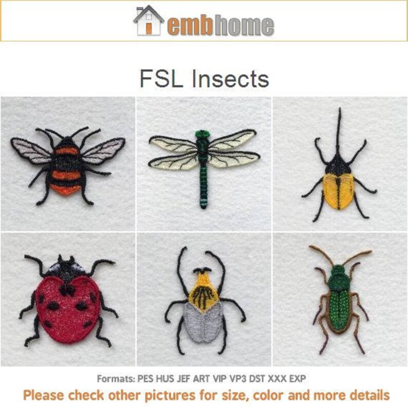 FSL Insects Free Standing Lace Bugs Machine Embroidery Designs Etsy