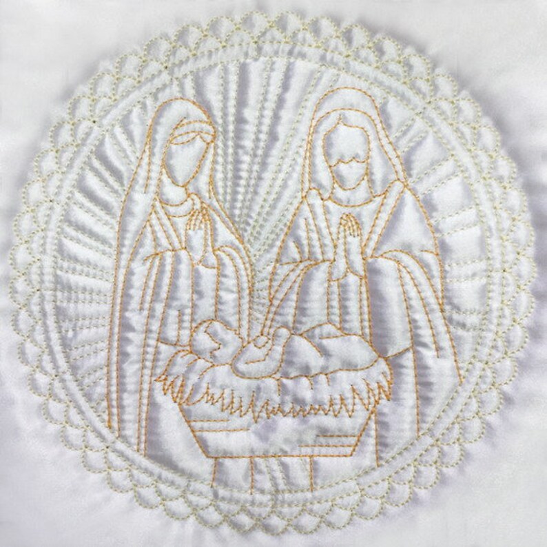 Trapunto Nativity Machine Embroidery Designs Pack Instant Etsy