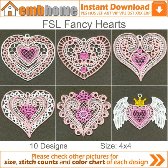 FSL (Free Standing Lace) Flowers - Machine Embroidery Designs Set for hoop  4x4