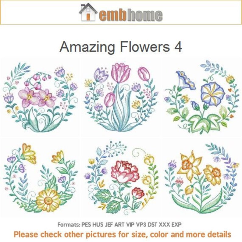 Blooming Garden Machine Embroidery Designs Instant Download Etsy