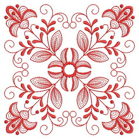 Machine à Broder Brother – Modèle NIKE 184 – Design 846 Redwork & Quilting Contours – Fichier PES/USB