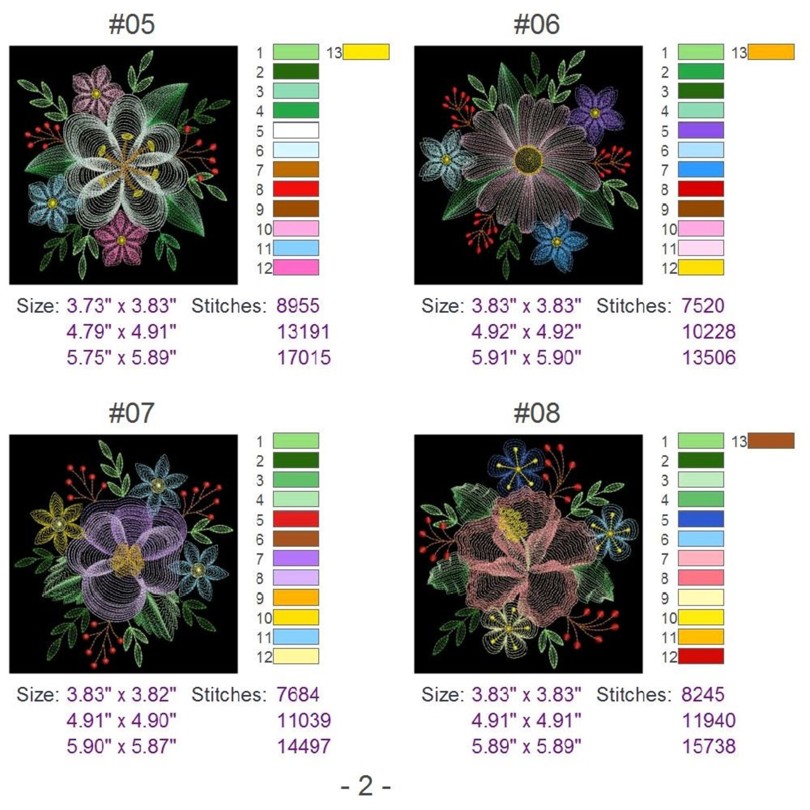 Blooming Garden Machine Embroidery Designs Instant Download Etsy