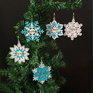 3D FSL Snowflakes Free Standing Lace Machine Embroidery Designs Instant Download 4x4 hoop 10 designs APE2582